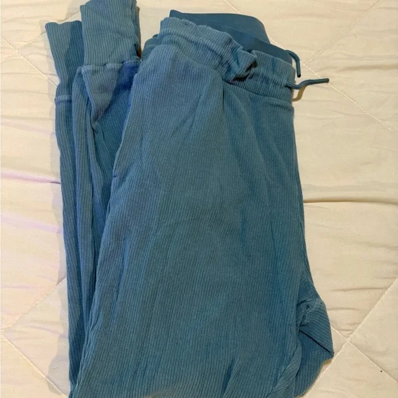Gymshark Teal Ribbed Joggers - Picture 4 of 5